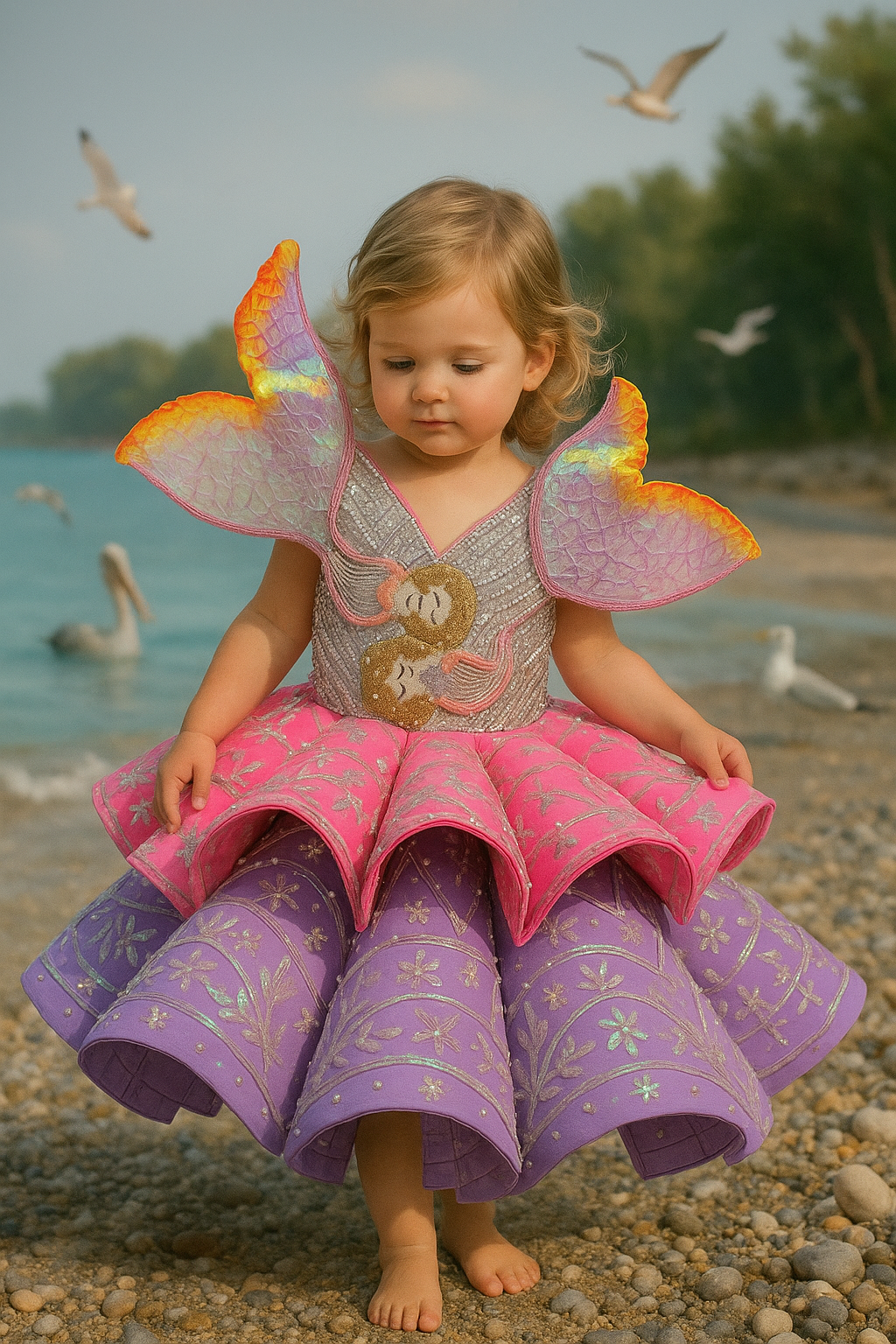 Mermaid knee length dress
