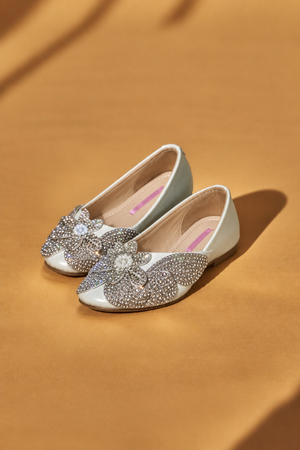 White Swarovski shoes