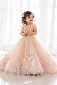 Couture feather cape trail dress - BK Gayatri Official