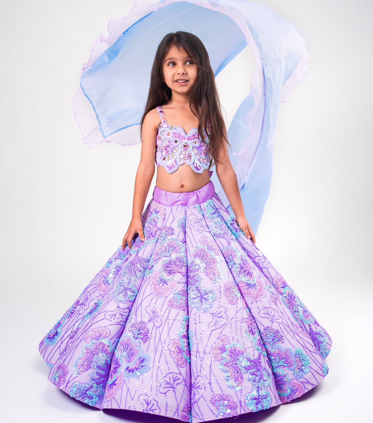 Wow Lilac Lehenga – Kids Designer Lehenga | BK Gayatri Official