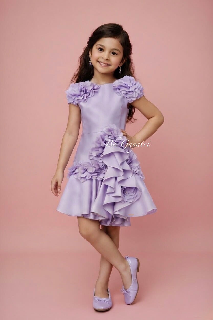 Silk flower dress – Kids Designer Dress | BK Gayatri Official