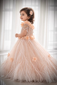 Couture feather cape trail dress - BK Gayatri Official