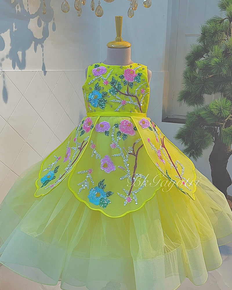 Sunshine knee length dress – Kids Designer Dress | BK Gayatri Official