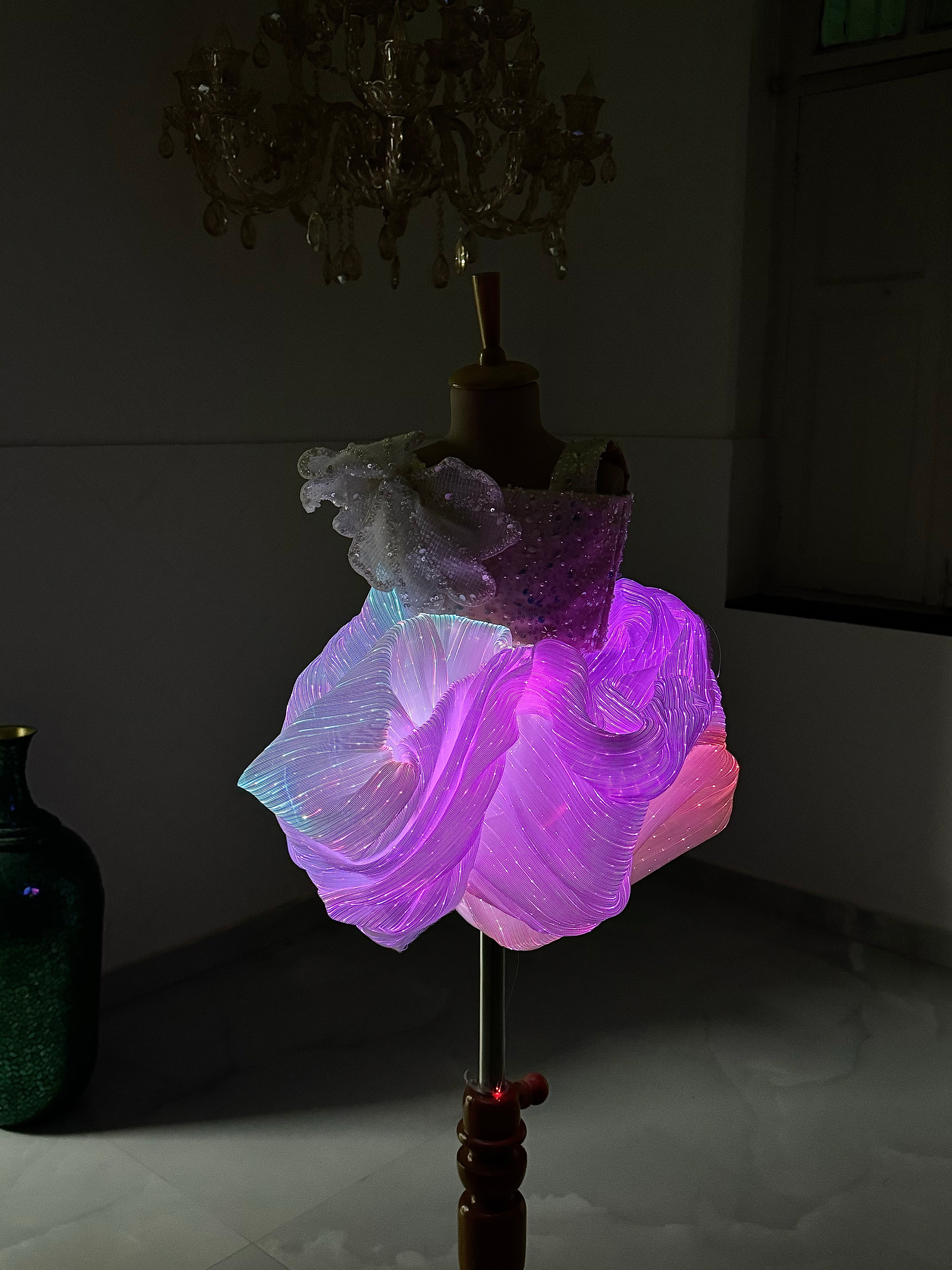 Couture LED Fabric Knee Length Dress