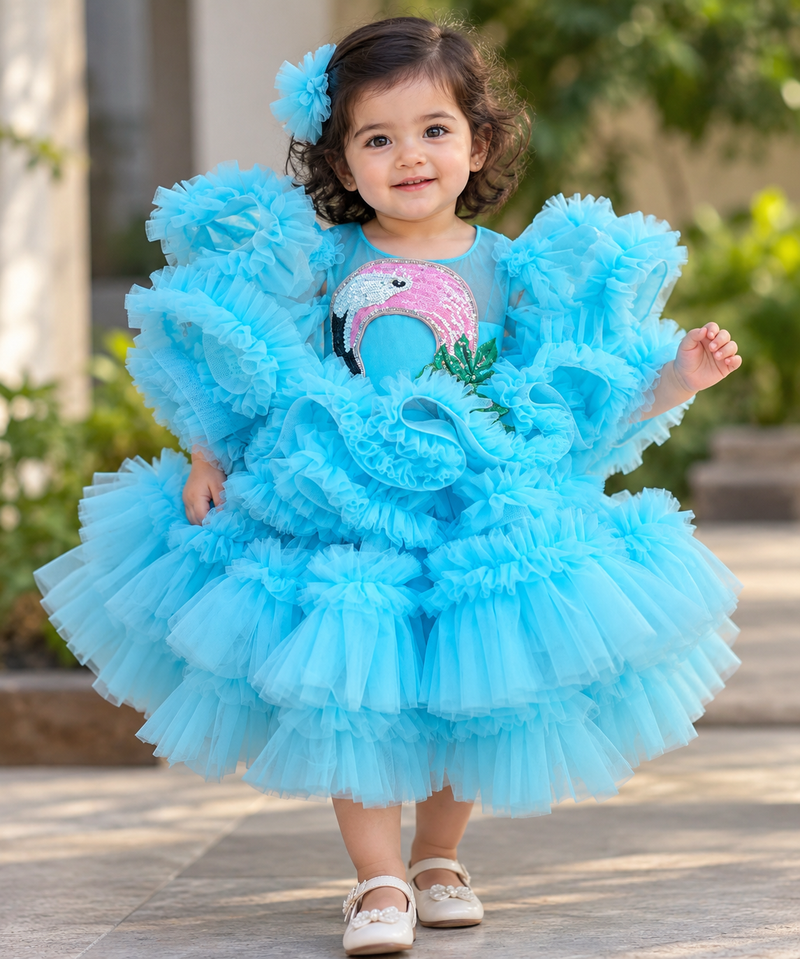 Blue Flamingo Dress