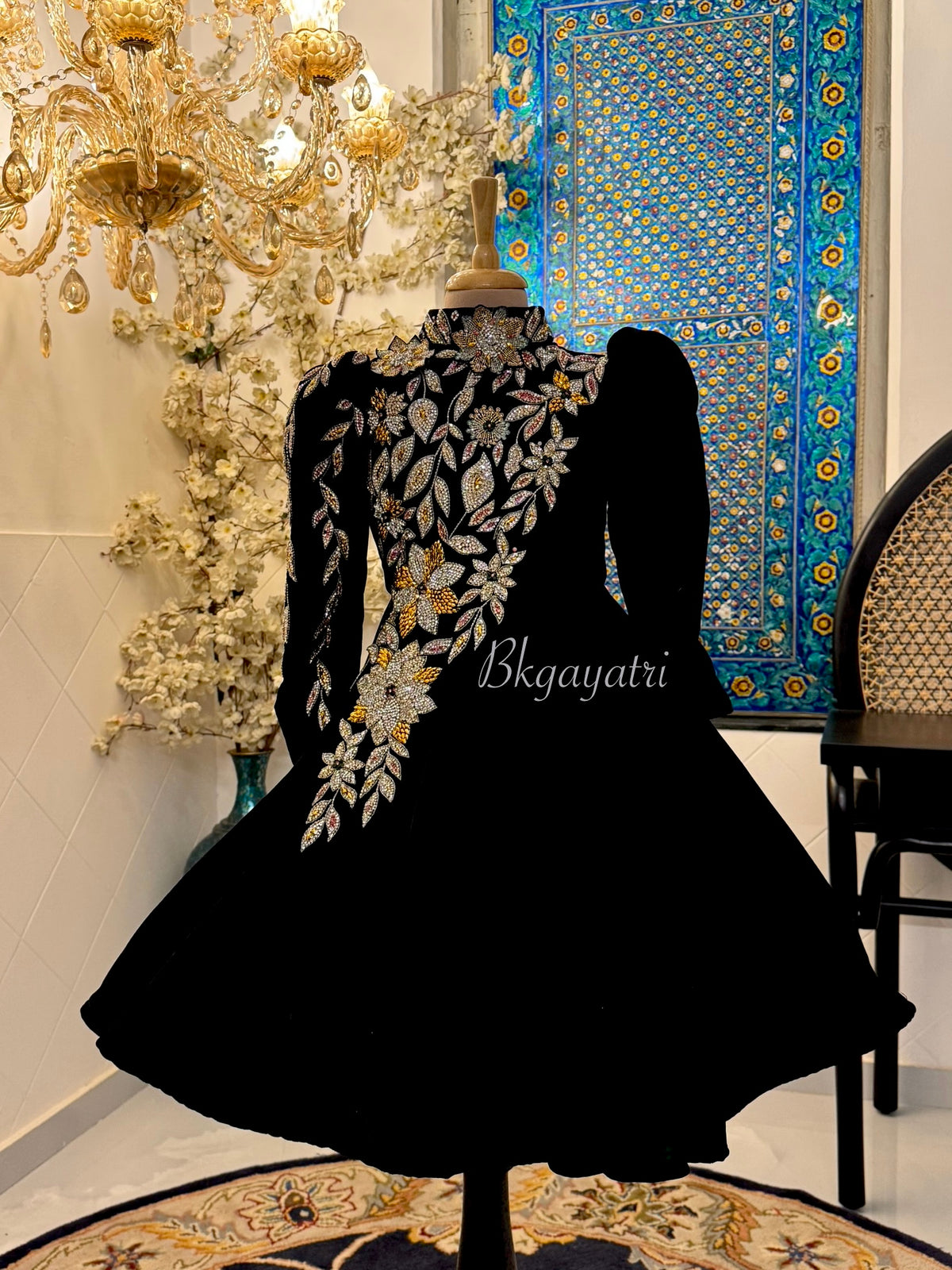 Swarovski velvet gown – Kids Designer Gown | BK Gayatri Official