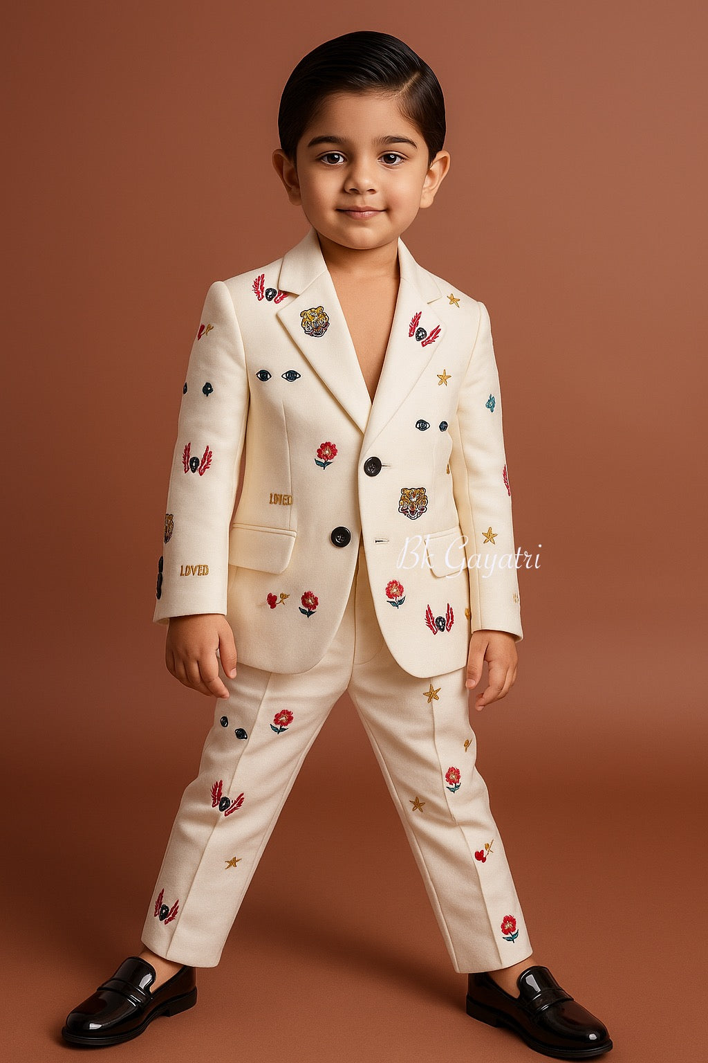 Star and flowers blazer set – Kids Designer Wear | BK Gayatri Official