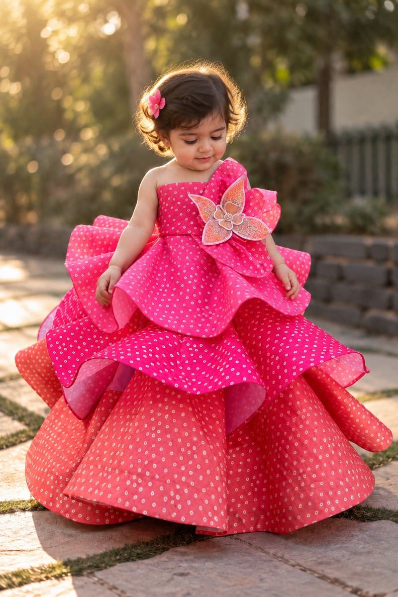 Sacred Garden Bandhani Structured Gown