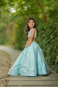 Sky Blue Lehenga – Luxury Kids Wedding Wear | BK Gayatri Official
