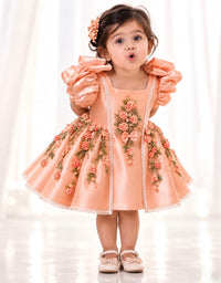 3D Peach Dress - BK Gayatri Official