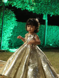 Gold Metallic gown – Luxury Kids Couture Gown | BK Gayatri Official