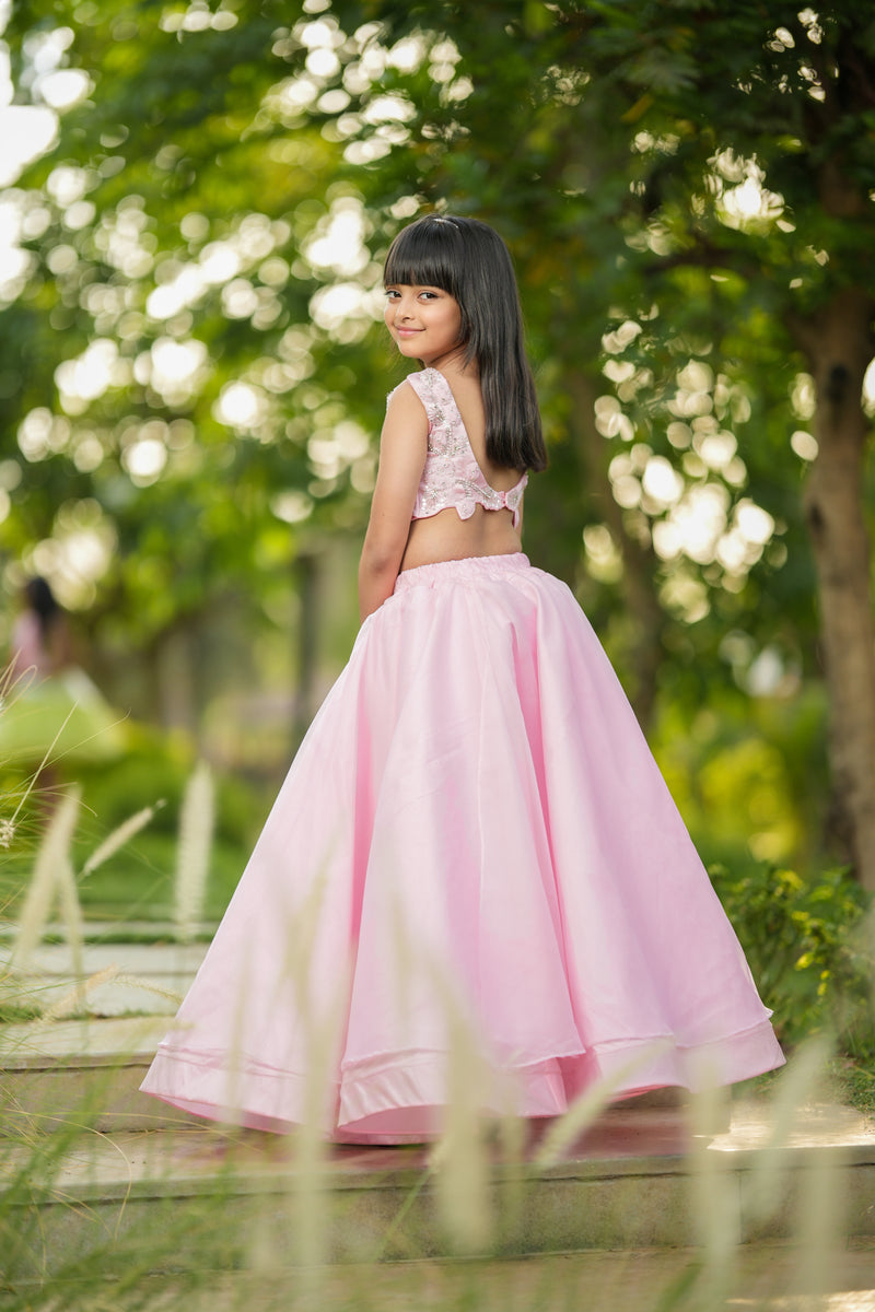 Pink floral Lehenga – Kids Designer Lehenga | BK Gayatri Official