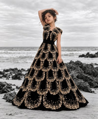 Black Celestial Petal Dress