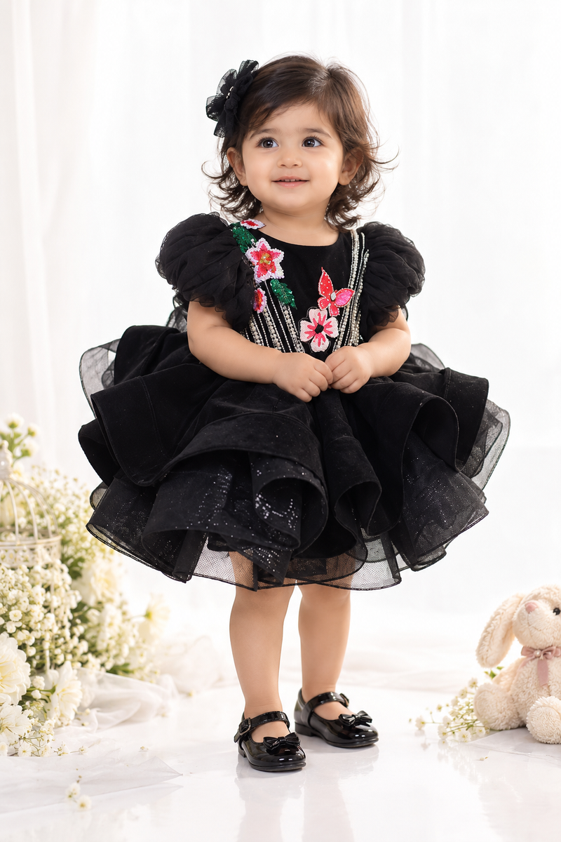 Knee length black dress - BK Gayatri Official