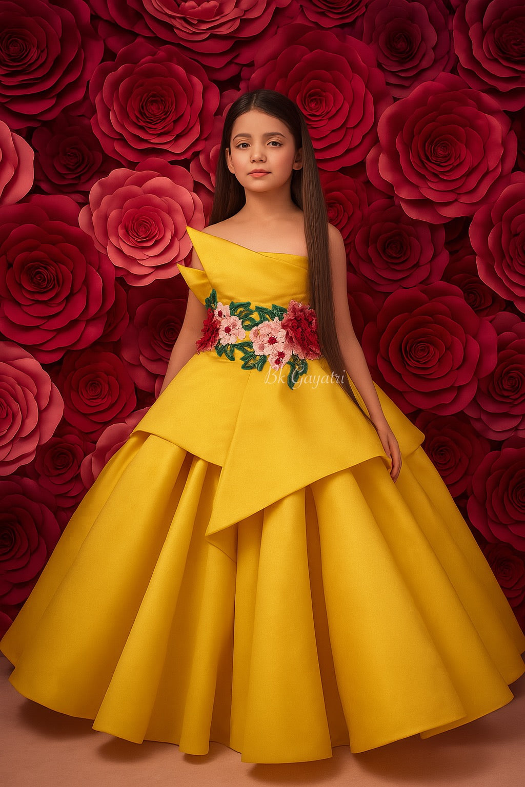 Yellow Elizabeth gown – Kids Designer Gown | BK Gayatri Official
