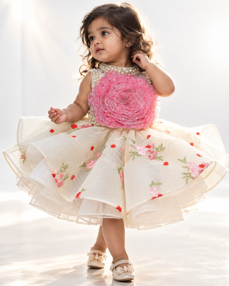 Knee length rose dress