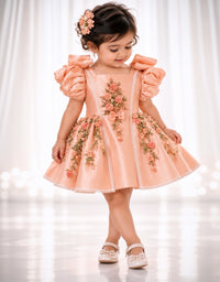 3D Peach Dress - BK Gayatri Official