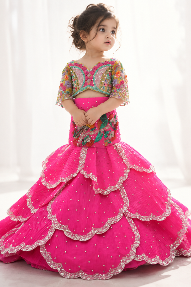 Mermaid petal Lehenga