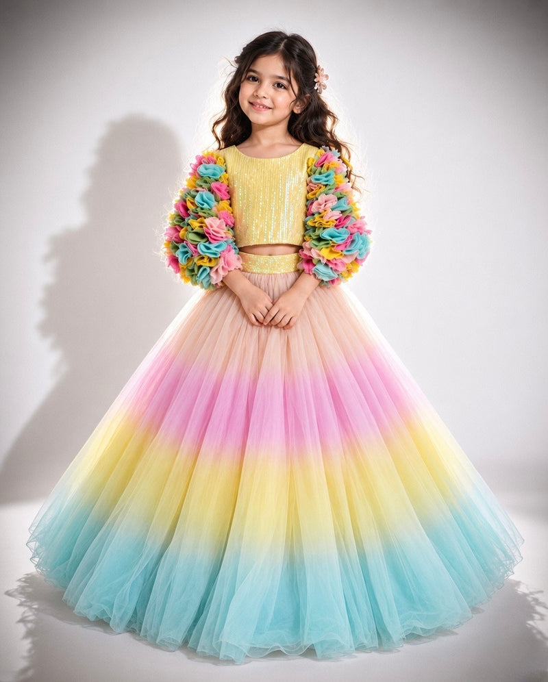 Floral multicolor lehenga