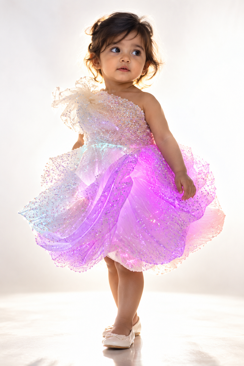 Couture LED Fabric Knee Length Dress
