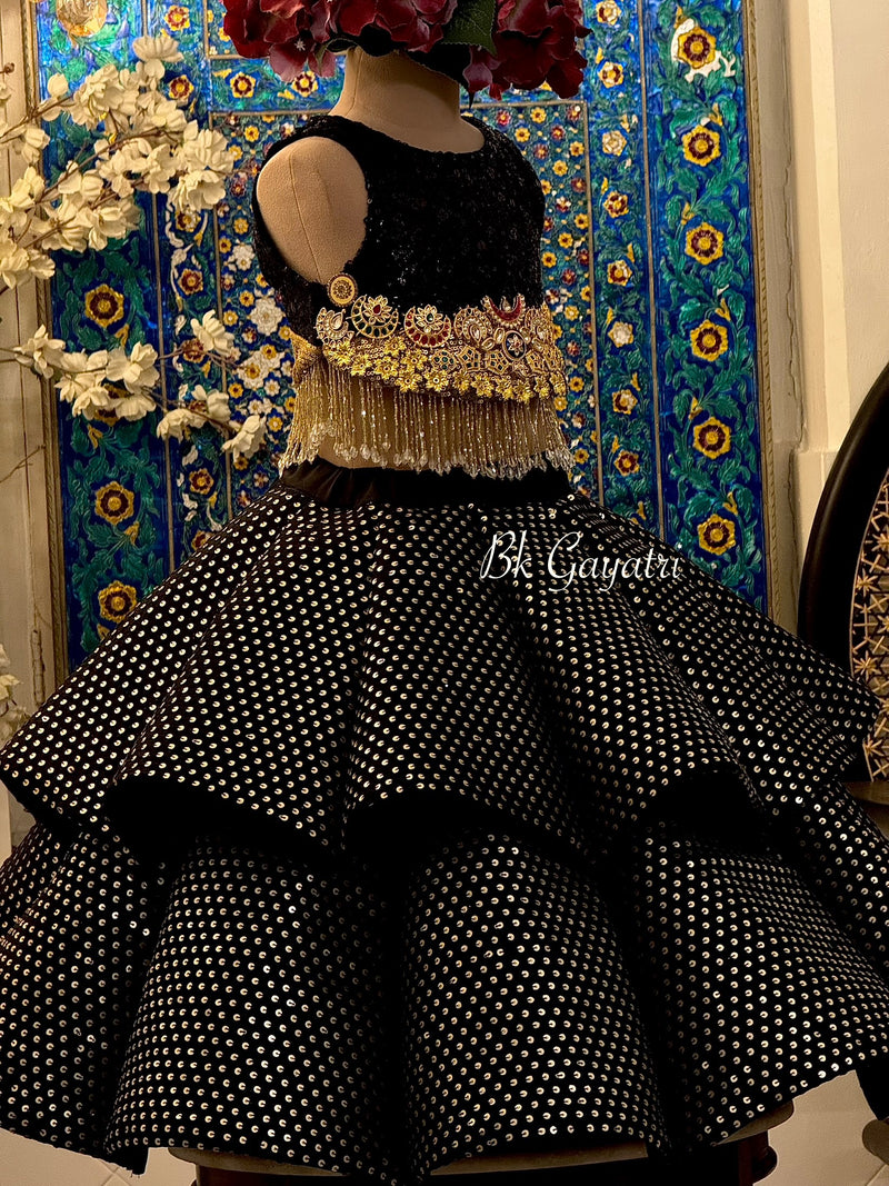 Black jewel Lehenga – Kids Designer Lehenga | BK Gayatri Official