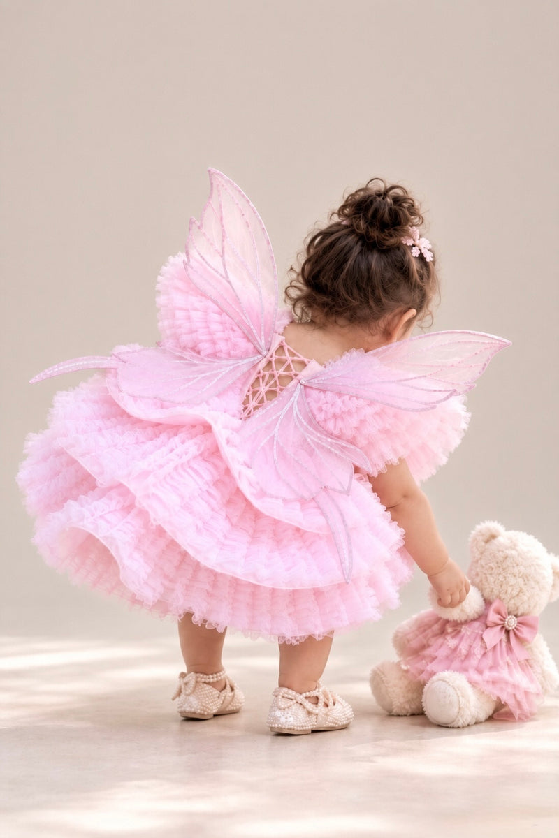 Pink Haute Couture Butterfly Dress