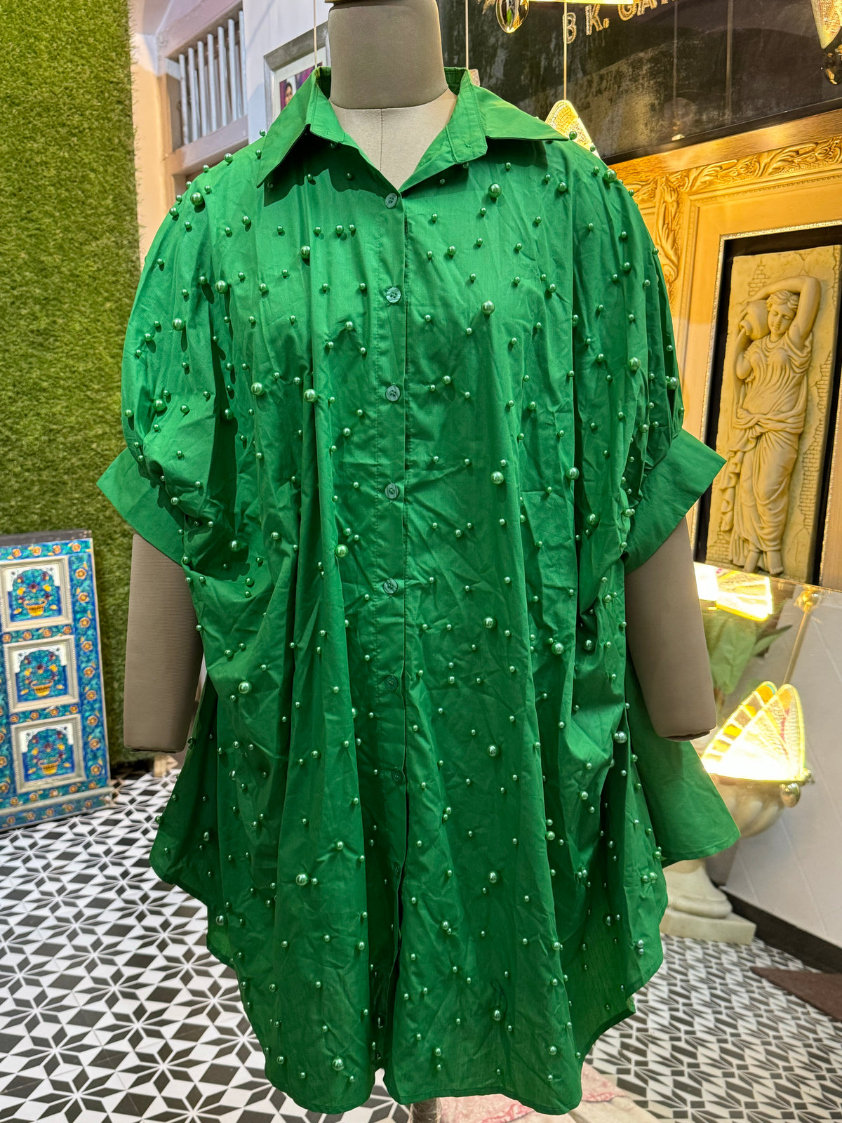 Green pearl dress – Kids Designer Dress | BK Gayatri Official
