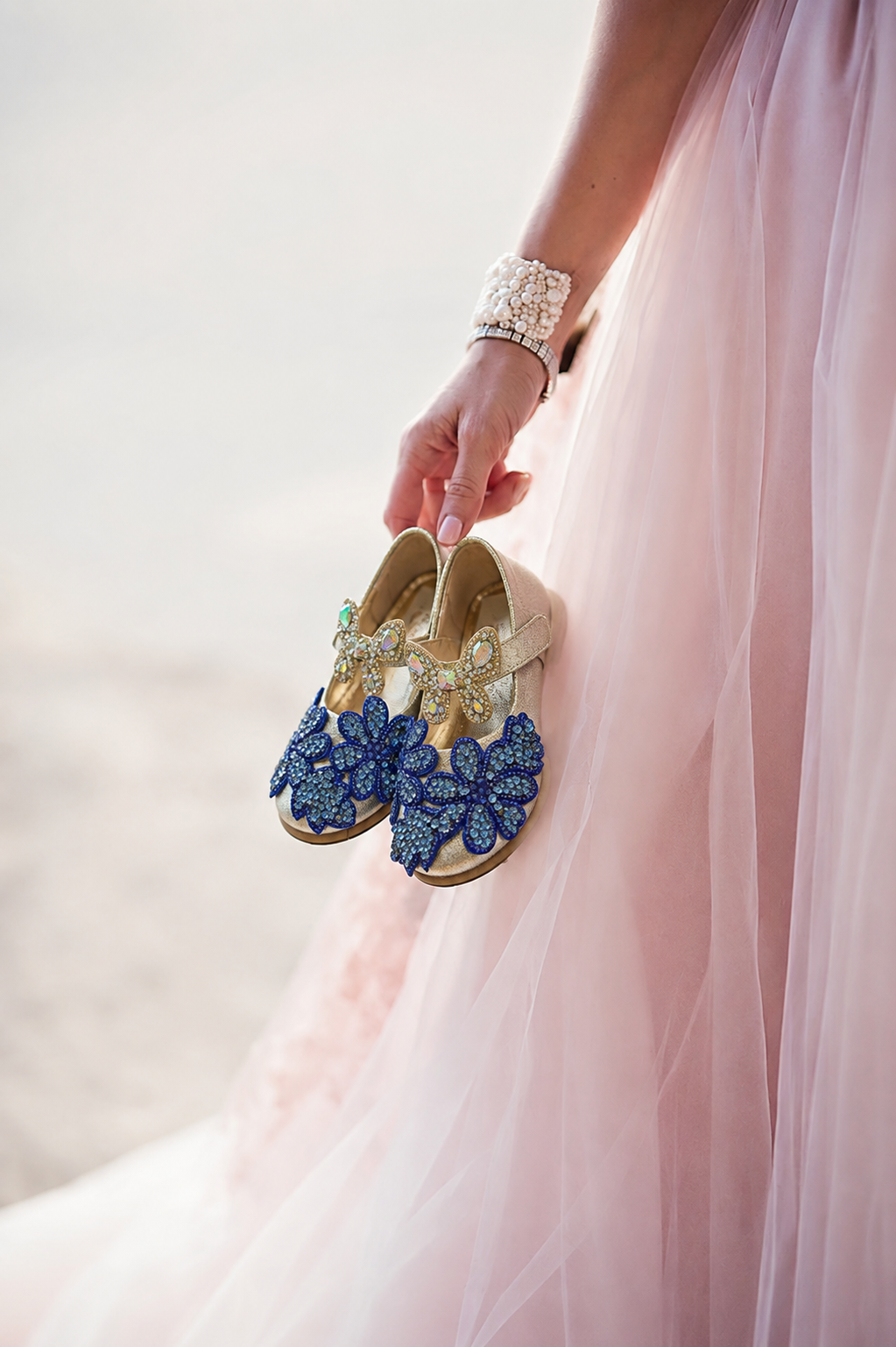 Blue flower shoes