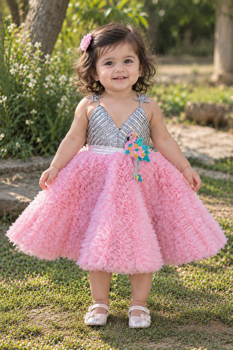 Blush Pink Flamingo Dress