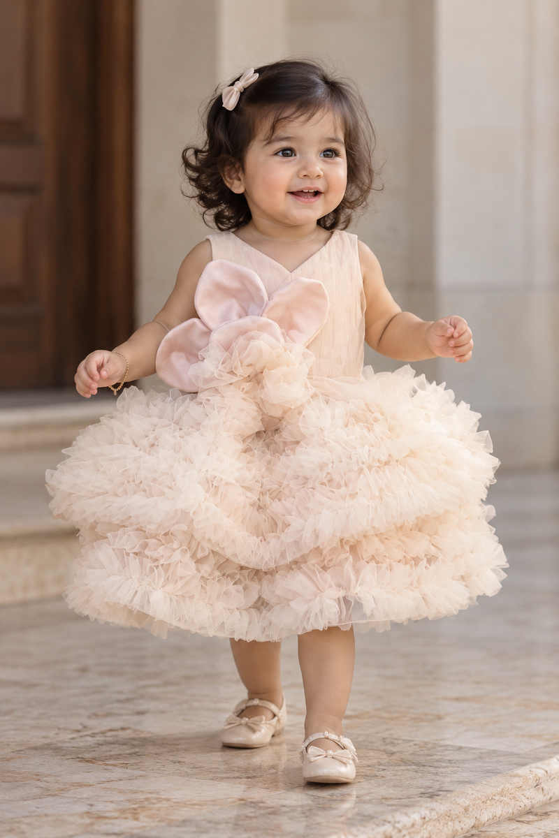 Peach Structured Dress