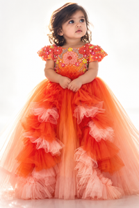 Tangerine Bloom Gown