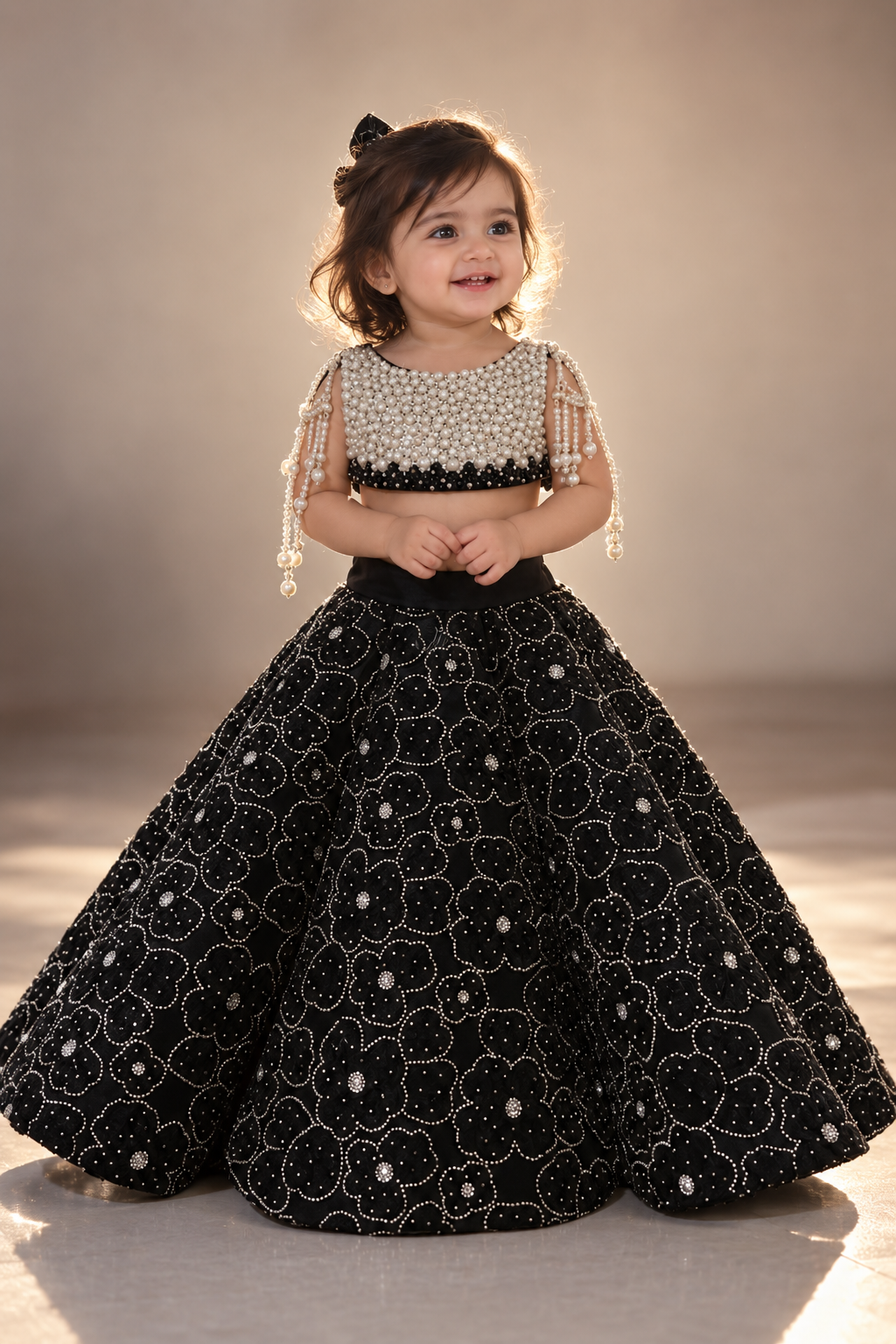 Black Structured Lehenga