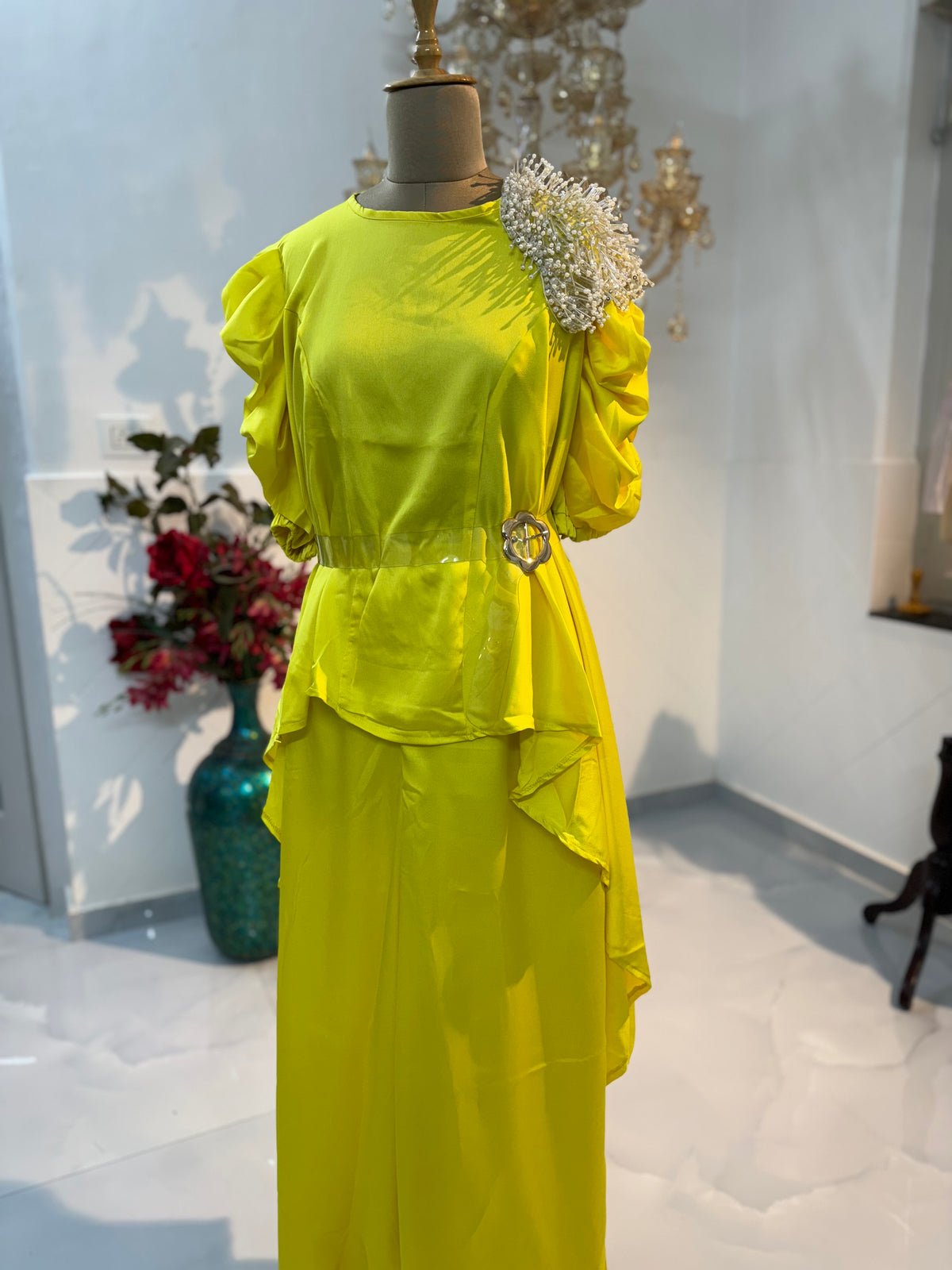 Yellow hand embroidered co-ord – Kids Designer Wear | BK Gayatri Official