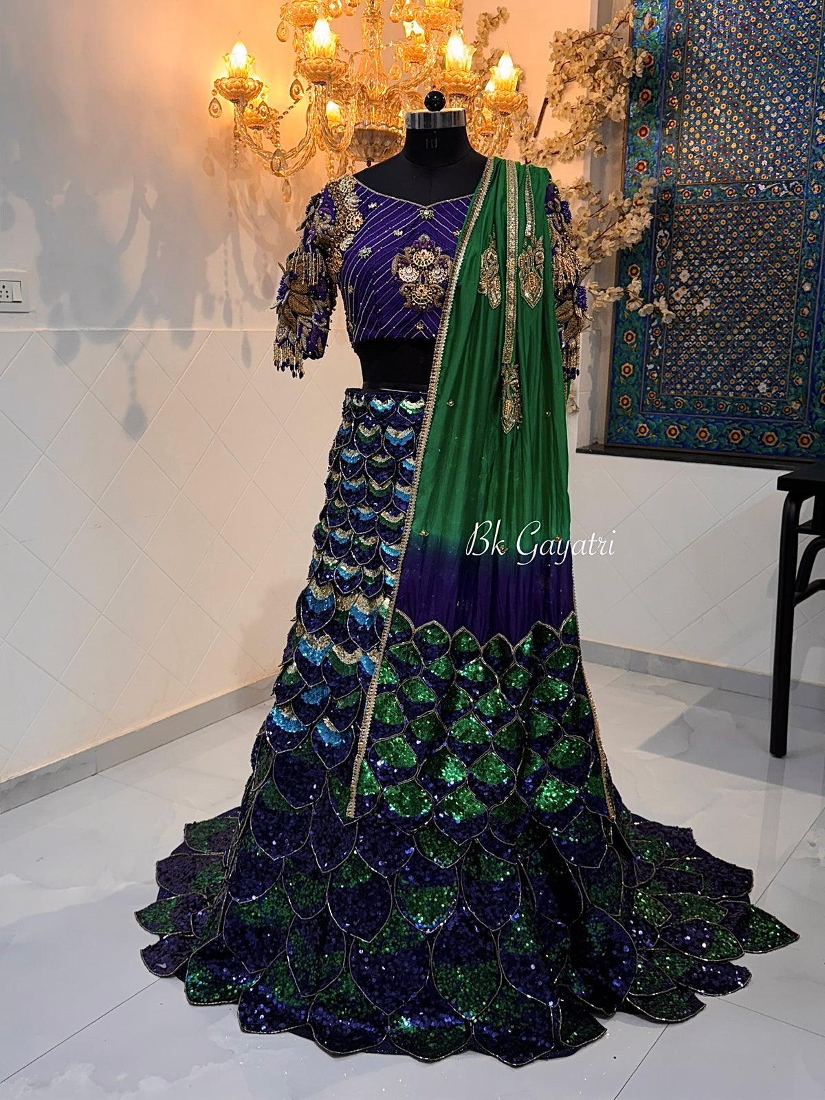 Peacock lehenga – Kids Designer Lehenga | BK Gayatri Official