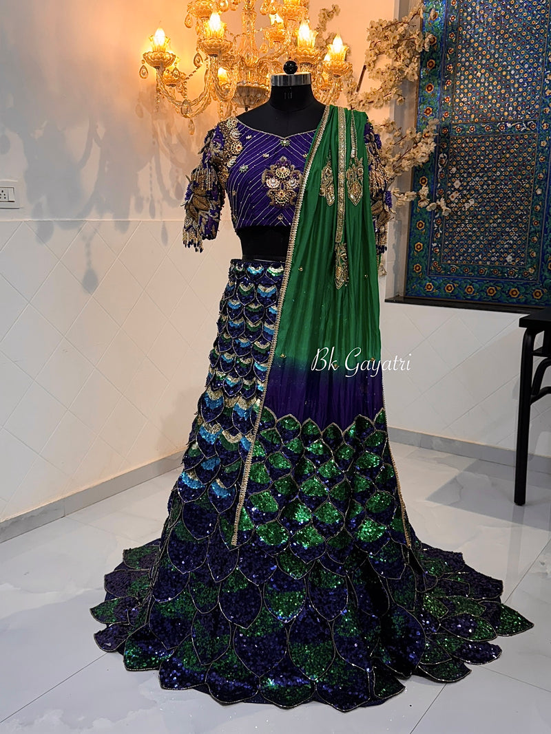 Peacock lehenga – Kids Designer Lehenga | BK Gayatri Official