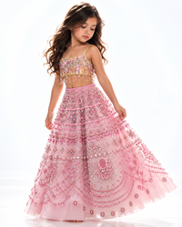 Pink swarowski lehenga
