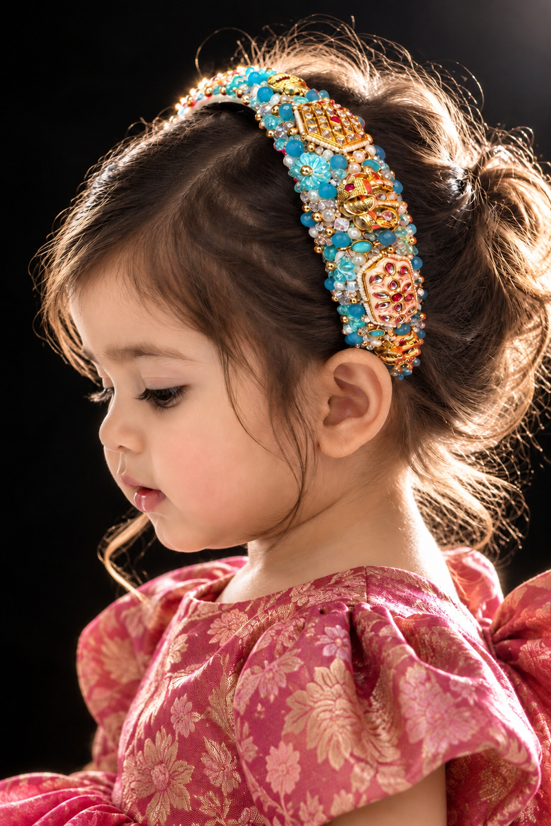 Hand embroidered headband