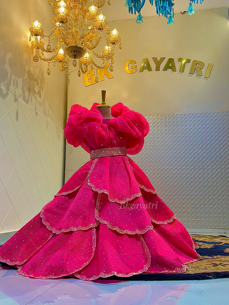 Glam petal dress – Kids Designer Dress | BK Gayatri Official