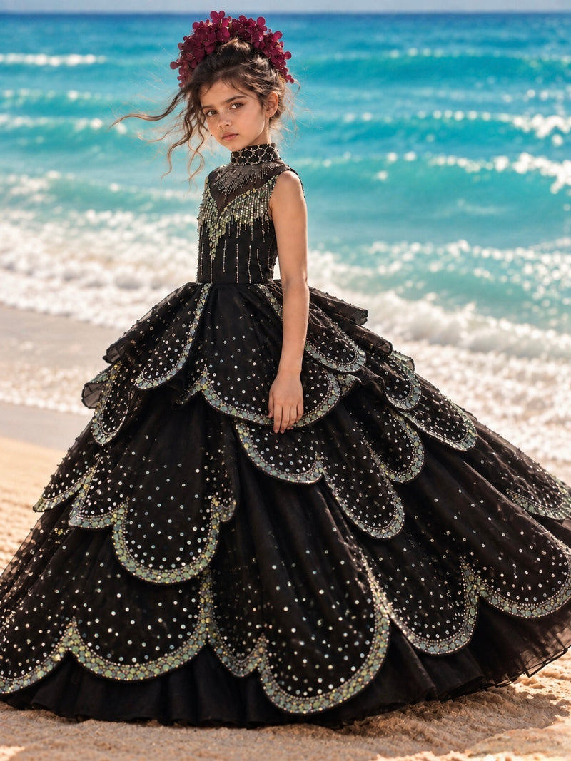 Midnight Siren Petal Gown