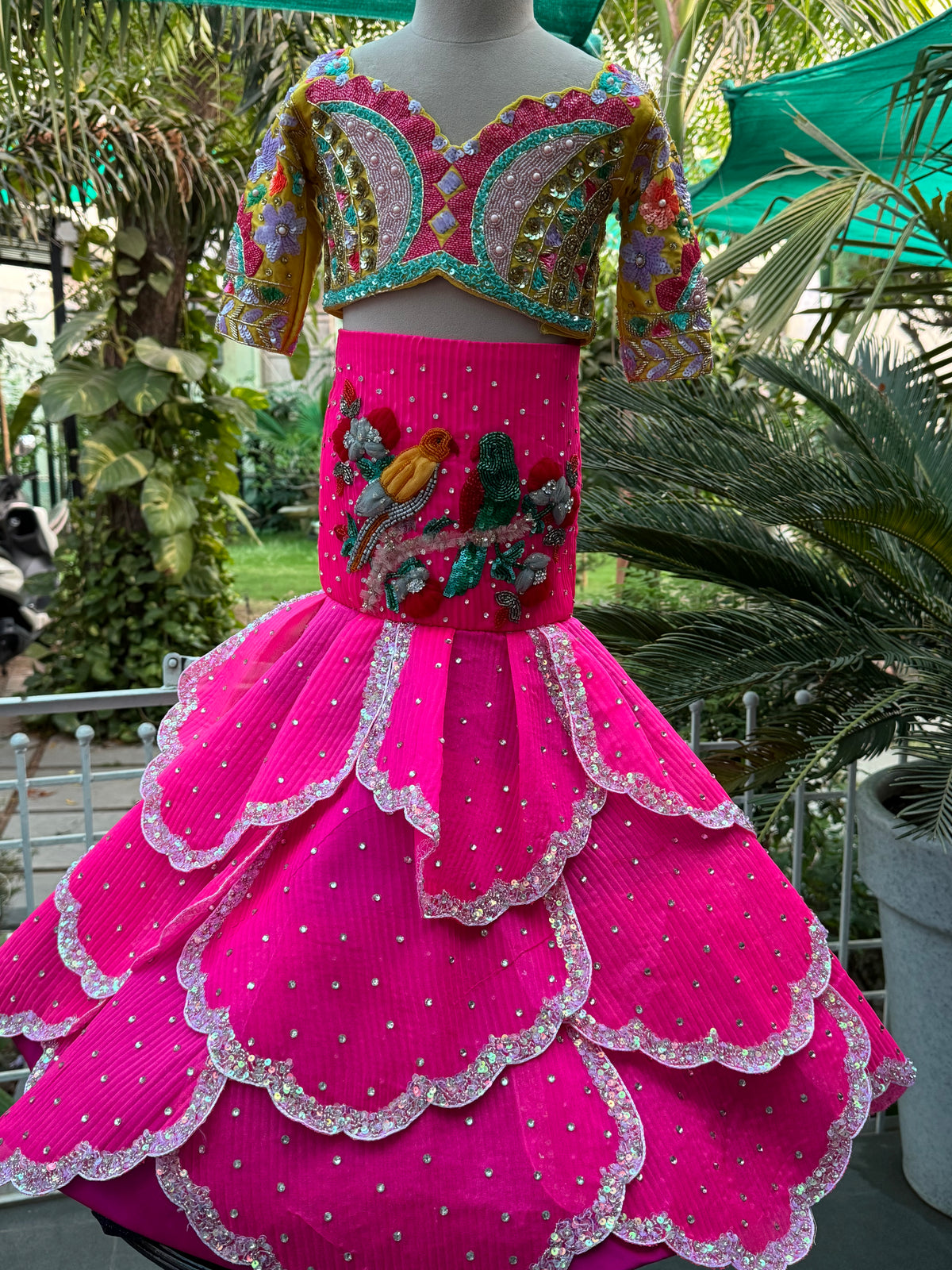 Mermaid petal Lehenga – Kids Designer Lehenga | BK Gayatri Official