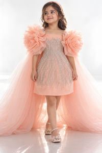Éclat Rosé Crystal Cape Dress - BK Gayatri Official