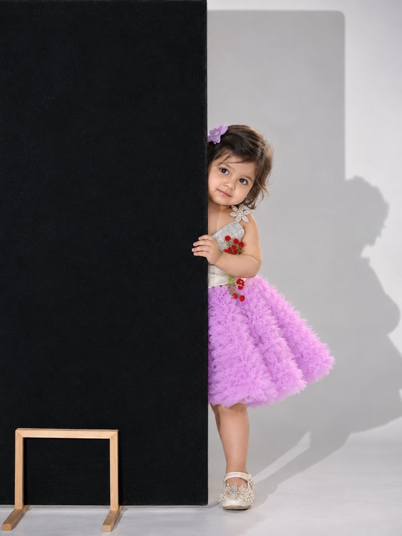 Silver knee Length Dress - BK Gayatri Official
