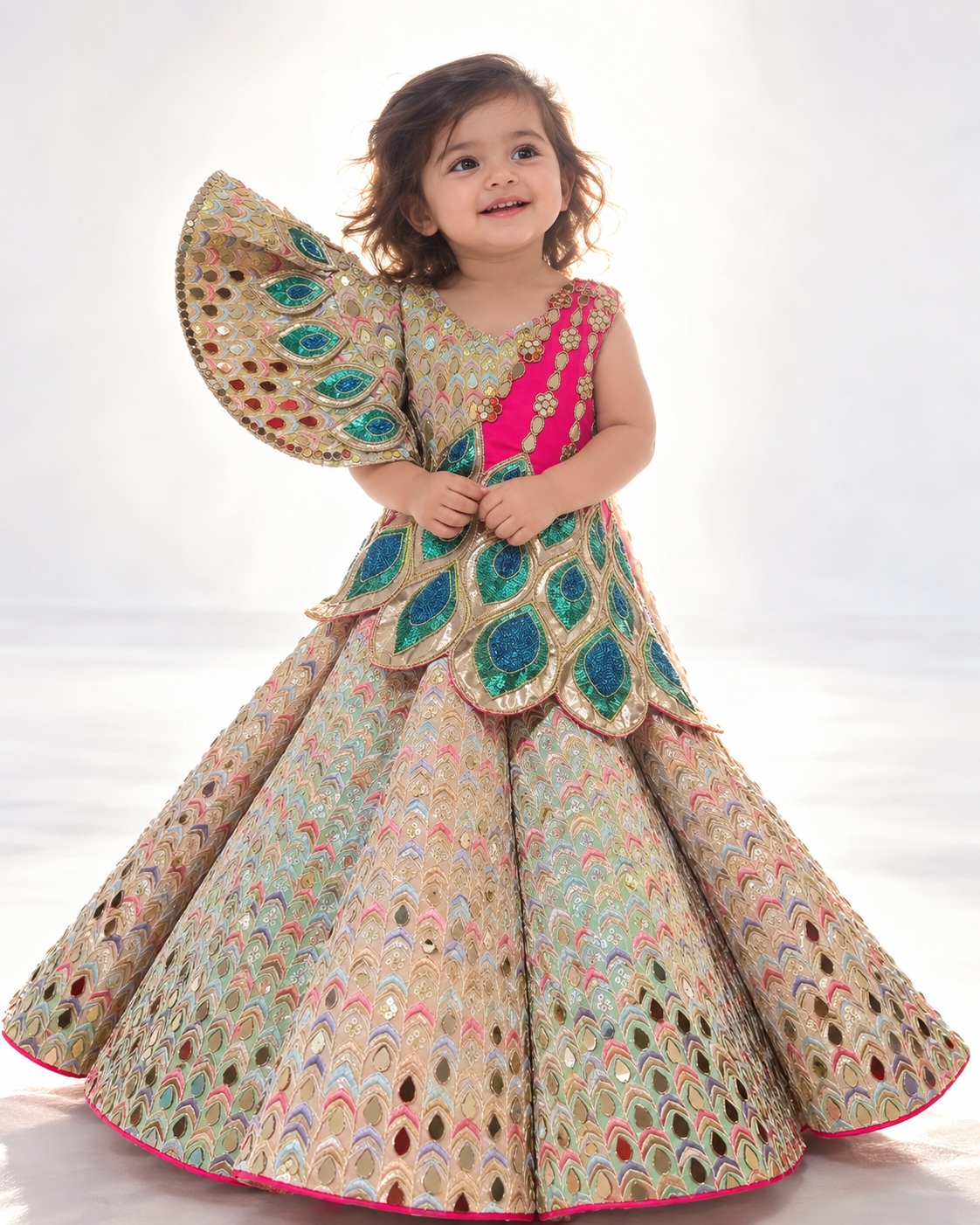Structured Peacock Lehenga