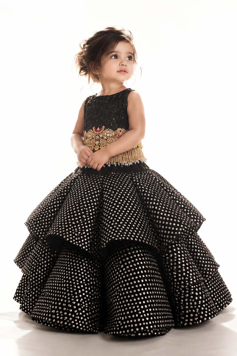 Black jewel Lehenga