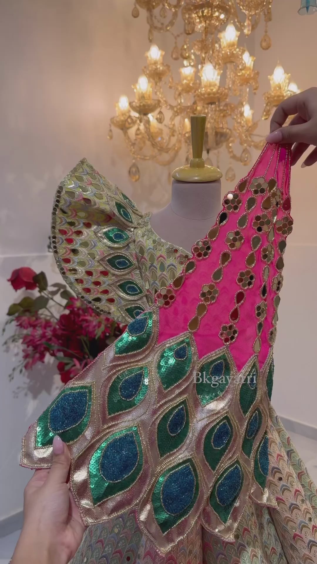 Structured Peacock Lehenga
