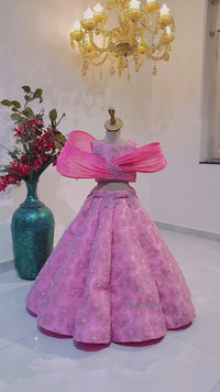 Structured Pink Lehenga