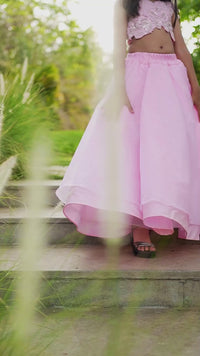 Pink Floral Lehenga