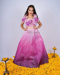 Metallic Flower Lehenga – Luxury Kids Wedding Wear | BK Gayatri Official