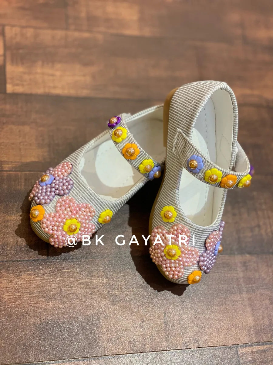 multi colored flower shoes – Kids Designer Wear | BK Gayatri Official