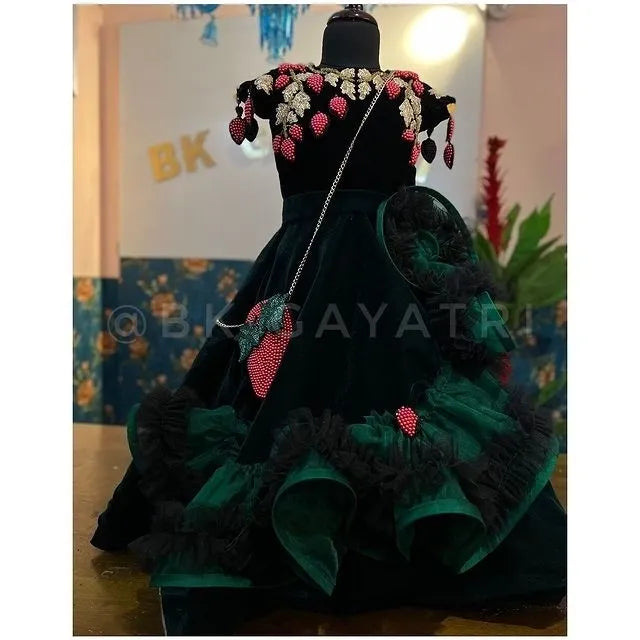 Strawberry Dress – Kids Designer Dress | BK Gayatri Official